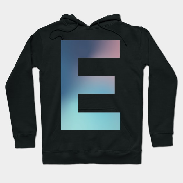 Gradient Letter E Initial Alphabet Hoodie by murialbezanson